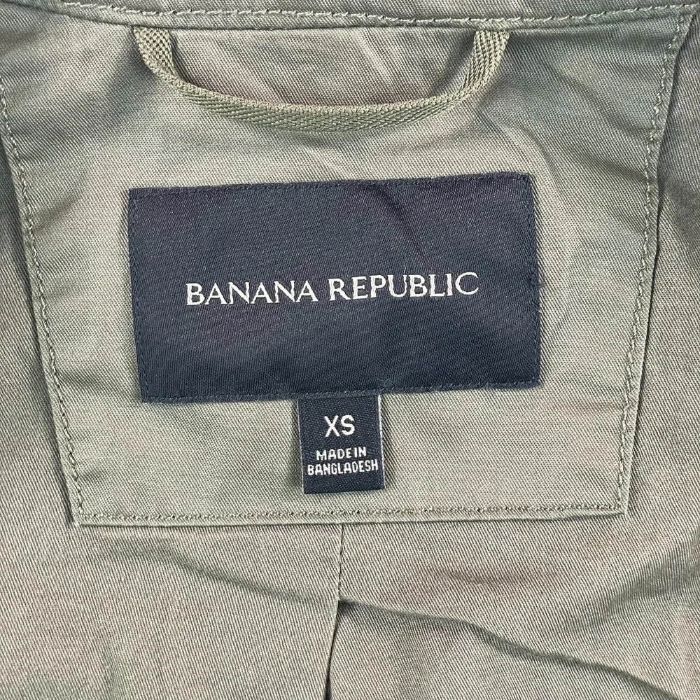 Banana Republic Olive Blazer‎ Jacket Men XS Seaweed Utility Safari Hybrid Zip Up